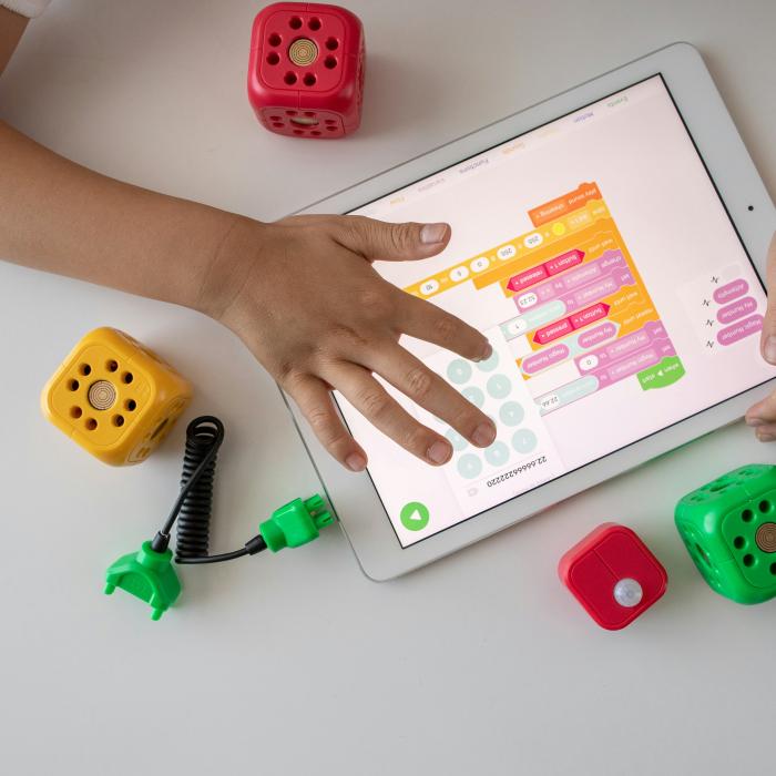 tablet amb la programació per blocs