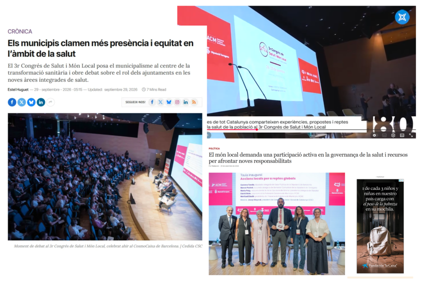 Captures de pantalla de diferents notícies sobre el congrés