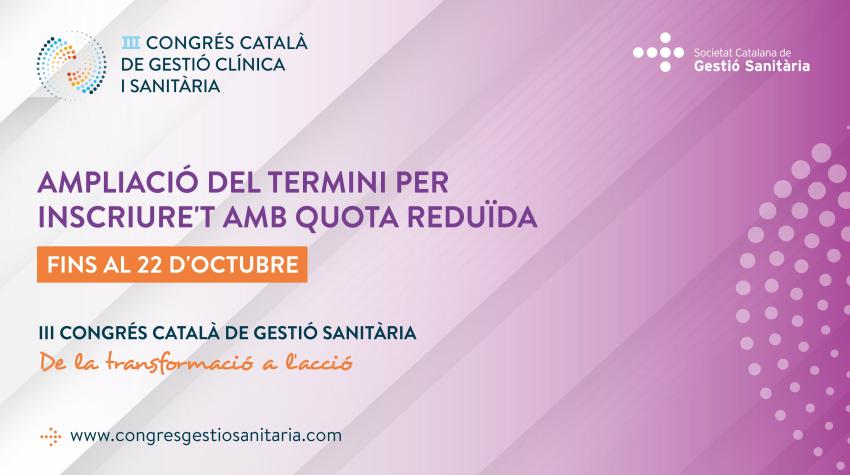 Cartell que anuncia l'ampliació del termini per inscriure's amb quota reduïda fins al 22 d'octubre
