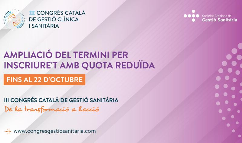 Cartell que anuncia l'ampliació del termini per inscriure's amb quota reduïda fins al 22 d'octubre